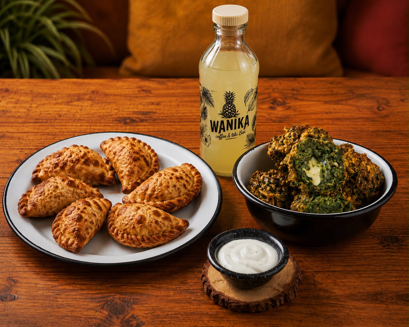Foto de 6 empanadas de carne criolla + Buñuelos + 1L limonada