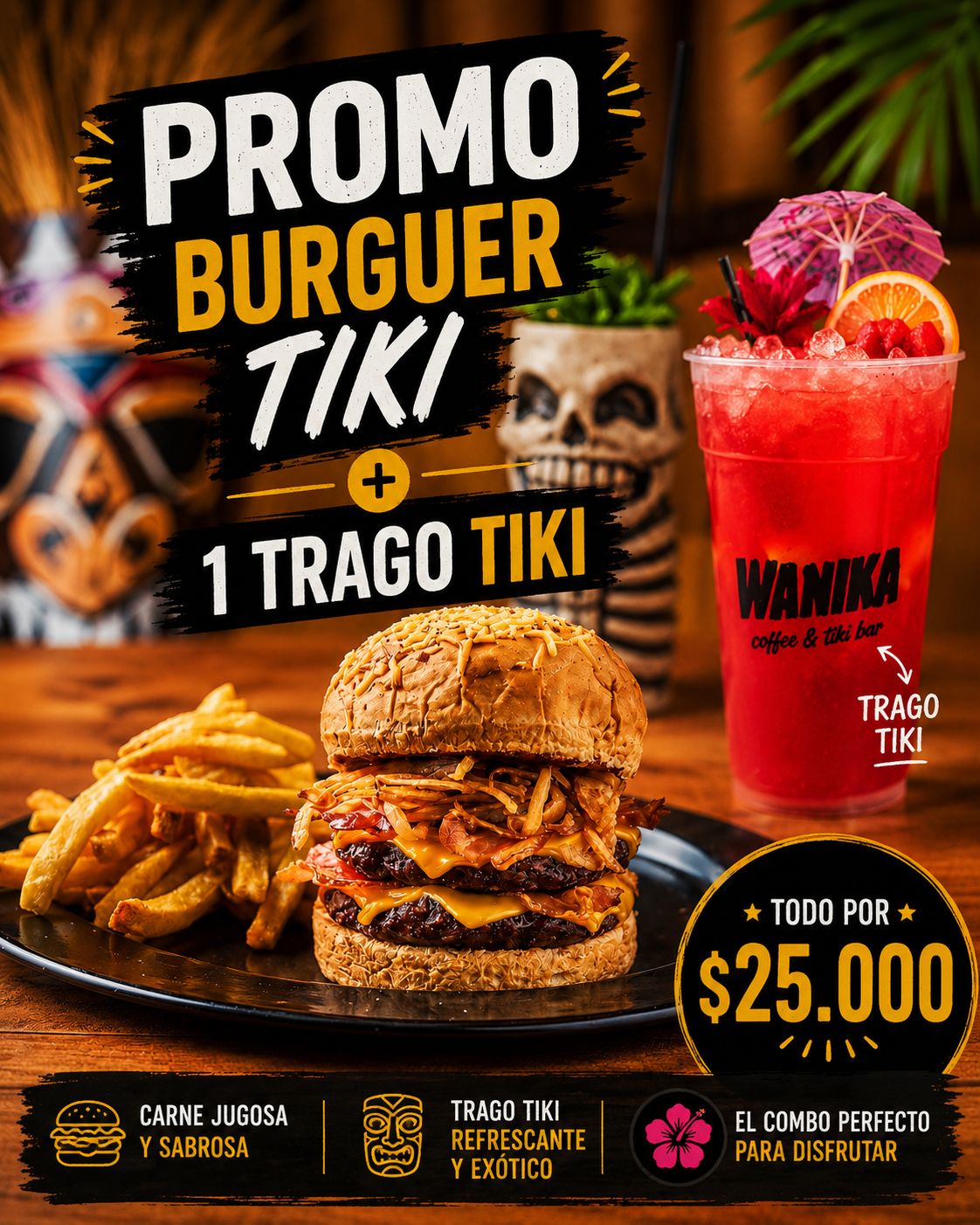 Foto de Promo burguer tiki + 1 trago tiki